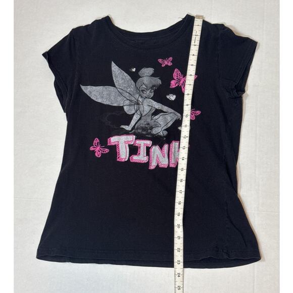 Disney Tink Tinkerbell Black Graphic Tee Juniors XL Womens Large Fitted Baby Tee - Picture 6 of 7